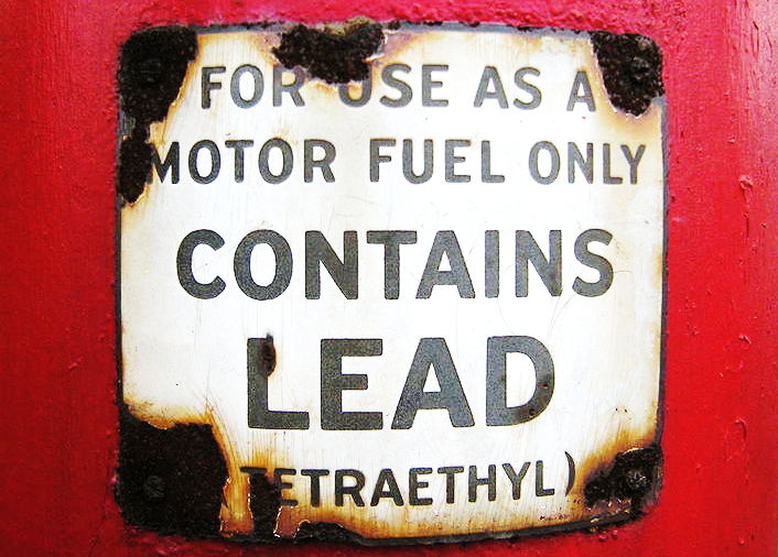 lead gasoline label